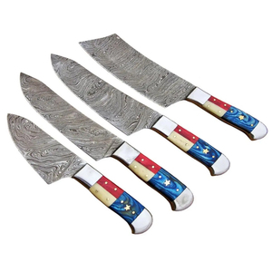 Juego de Cuchillos de Cocina de Acero de Damasco Duradero con Manejo Suave y Diseño Práctico para la Cocina Diaria - Product Image 1