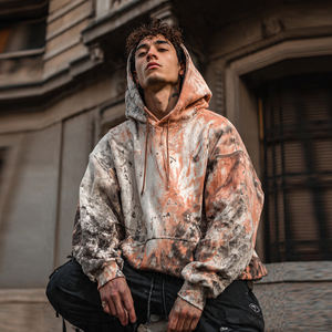 Sudadera con capucha vintage lavada para hombre, estilo holgado con hombros caídos, para invierno - Product Image 4