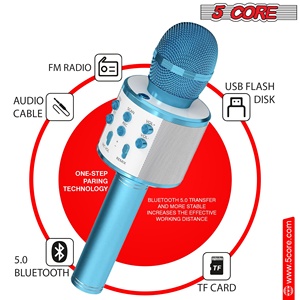 5 Core <b>Microphone</b> Wireless Karaoke Mic With Speaker 3 in 1 Portable <b>Bluetooth</b> Microfono Inalambrico - Product Image 5