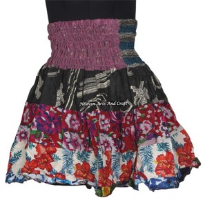 Gypsy Patch Work Mini Rara Hippy Boho Festival <b>Skirt</b> New Boho Stylish Multi Color Patch Cotton Mini Sexy <b>Skirt</b> for Summer Wear - Product Image 3