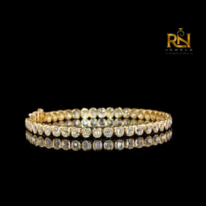 Old Mine Cushion Cut Lab Grown Diamond Tennis Bracelet Vintage Eternity Link Bracelet 9K 14K 18K <b>Solid</b> <b>Gold</b> Fine Jewelry - Product Image 6
