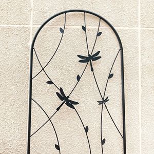 Lot de 4 treillis de jardin en métal antirouille 71'' x 19,7'' avec décoration libellule noire pour plantes grimpantes et support de fleurs d'extérieur - Product Image 3