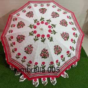 Sombrilla de Jardín Exclusiva Hecha a Mano con Estampado de Bloques, Diseño Bohemio, Protección Solar, de Algodón, Precio al por Mayor - Product Image 2