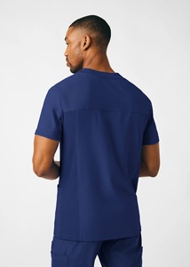Men's V Neck Woven Medical <b>Scrub</b> Set Hospital Uniform Eco-Friendly 4 Way Stretch Breathable Washable Wrinkle Resistant Nursing - Product Image 2