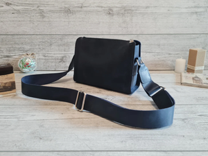 Blue Leather <b>Shoulder</b> <b>Bag</b> Handmade <b>Small</b> Crossbody Purse Personalized Handbag for Women Cross Body Gift for Her - Product Image 2
