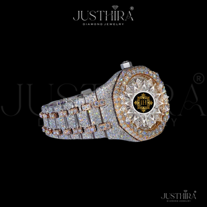 Reloj de Cuarzo con Diamantes Moissanite VVS de Alta Demanda y Durabilidad para Hombre, Resistente al Agua, de Acero Inoxidable, Casual, Disponible para la Venta - Product Image 3