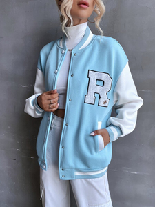 Chaqueta Varsity de Piel de Oveja para Mujer, Estilo Urbano, de Alta Calidad, Servicio OEM, Cálida para Invierno, Secado Rápido, Transpirable, Teñida - Product Image 6
