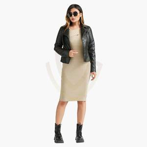 Veste en cuir pour femme la plus vendue, logo personnalisé, prix d'usine, taille XL, vêtement d'hiver long, veste en cuir pour femme - Product Image 4