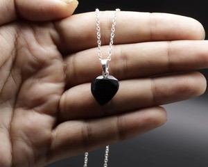 Colgante de Corazón de Turmalina Negra, Collar de Cristal Natural Curativo, Joyería de Piedra de Protección, Regalo Energético, Venta al por Mayor - Product Image 2