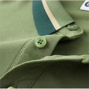 Polo à manches courtes pour homme avec logo personnalisé, couleur unie, tissu Oxford en coton, respirant, design boutonné, coupe classique, OEM - Product Image 2