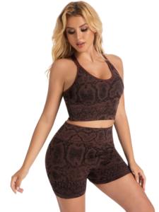 Conjunto de Shorts y Bra para Yoga, Ropa Deportiva sin Costuras, Cintura Alta, Tela Elástica, Cómoda y Transpirable para el Gimnasio - Product Image 5