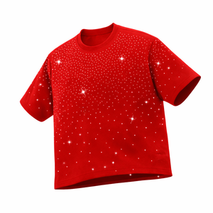 Index Apparel Men's <b>Red</b> <b>Glitter</b> Dot Print Short Sleeve T-Shirt Regular Fit O-Neck Casual Knitted Style - Product Image 5