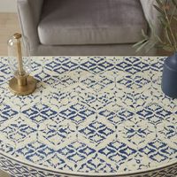 Mesa Consola de Comedor Moderna y Duradera con Incrustaciones de Hueso Ovaladas, Estilo Rústico para Villa, Mesa Auxiliar Decorativa de Madera para Sala de Estar