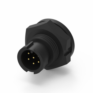 Conector Industrial Impermeable IP67 Tipo PCB con Bloqueo Frontal, Carcasa de Nailon y Contacto de Latón de 6 Pines - Product Image 1