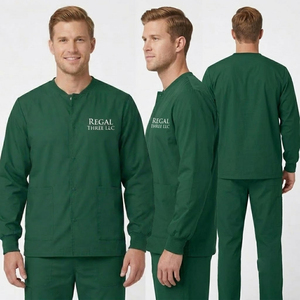 Hospital <b>Scrub</b> Jackets 2 Pockets Medical Nursing Jacket Nursing Button-Up <b>Scrub</b> <b>Top</b> Custom Logo Nurse Jackets - Product Image 3