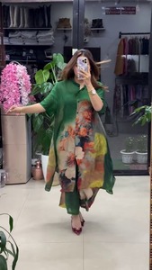 ชุดเดรสลำลองสไตล์ตะวันตกพิมพ์ลายดอกไม้น่ารักแฟชั่นใหม่ประจำฤดูร้อนปี 2026 ของ AARYA  แบบหลวมๆ ความยาวปานกลาง ซักได้ แขนสั้นสำหรับผู้หญิง - Product Image 4