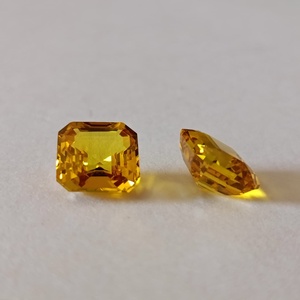 Zafiro amarillo cultivado en laboratorio, corte octogonal, piedra suelta de alta claridad, facetada, de primera calidad, para la fabricación de joyas, uso artesanal. - Product Image 3