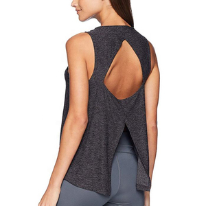Camiseta sin mangas de punto de color liso para mujer, cuello redondo, informal, longitud regular, transpirable, 100% poliéster - Product Image 2