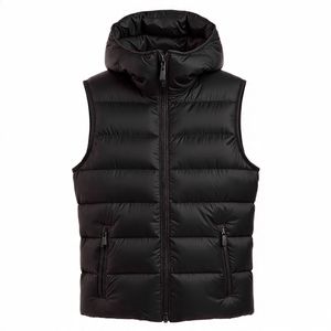 Men's Winter Lightweight Down <b>Jacket</b> Padded Puffer Vest with Zip-up <b>Quilted</b> Outwear Embroidered <b>Pattern</b> Solid <b>Pattern</b> Men vest - Product Image 3