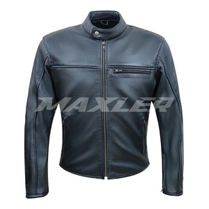 Chaqueta de moto de cuero aprobada por la CE para Hombre | Chaqueta de motorista duradera | Chaqueta de cuero para montar para todas las estaciones - Product Image 1