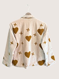 เสื้อโค้ทผ้าฝ้ายลายซูซานีสไตล์โบฮีเมียนแบบเป็นมิตรต่อสิ่งแวดล้อมสำหรับผู้หญิงไซส์พลัส  แบบเย็บเปิด  แขนยาว  ใส่สบาย  เหมาะสำหรับฤดูหนาว  ตกแต่งด้วยลายปัก - Product Image 3