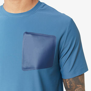 T-shirt décontracté bleu à manches courtes et col rond pour homme, 100 % coton jersey tricoté, couleur unie, coupe classique - Product Image 6