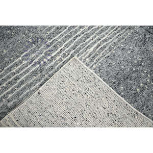 Alfombra anudada a mano de lana moderna abstracta Europea Vintage gris 35 de Pihue Creations para sala de estar y dormitorio - Product Image 3
