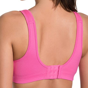 เสื้อชั้นในกีฬาแบบ Racerback สำหรับผู้หญิง รองรับแรงกระแทกสูง ผลิตจากวัสดุ Spandex/Nylon พร้อมโลโก้ด้านหน้า แห้งเร็วและป้องกันแบคทีเรีย เหมาะสำหรับโยคะและชุดออกกำลังกาย - Product Image 3