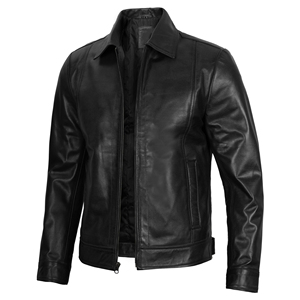 Veste en cuir pour homme de haute qualité, en cuir de vache noir, écologique, respirante, coupe-vent, sur mesure, vêtements de mode pour homme - Product Image 1