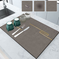 Tapis de séchage antidérapant pour comptoir de cuisine, absorbant l'eau, pour bar à café, essuie-vaisselle écologique, taille personnalisée, moderne