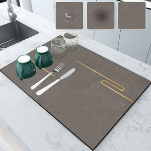 <b>Kitchen</b> Countertop Coffee Bar Draining <b>Mat</b> Water Absorbent Pad Diatomite Drying Dishes Eco-Friendly Custom Size Modern <b>Mat</b> - Product Image 6