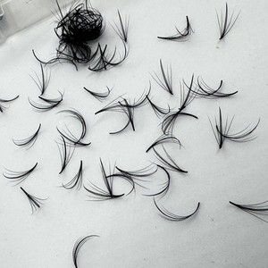 Extensions de cils en cheveux synthétiques de qualité supérieure, effet volume naturel, longueur mixte 5D 7D 9D, logo personnalisé, courbures CC/D/DD/M/L, vente en gros - Product Image 2