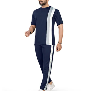 Créez votre propre logo, vêtements décontractés pour hommes, ensemble de survêtement d'été de haute qualité 100% coton, 2 pièces (t-shirt et pantalon) - Product Image 5