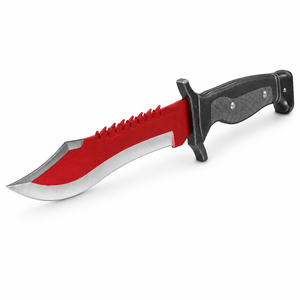 Couteau Bowie d'extérieur avec étui en cuir, qualité supérieure, acier Damas fait main, couteau Rambo Bowie, garde en laiton, manche en bois et corne - Product Image 1