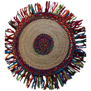 Tapis en jute tissé à la main, style bohème, écologique, géométrique, tribal, tissage plat - Product Image 6
