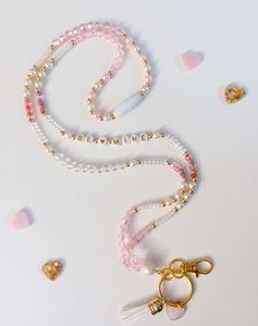 Vintage Inspired Embroidery Beaded <b>Lanyard</b> Handmade Beadwork Accessory <b>for</b> Badge and <b>Keys</b> - Product Image 4