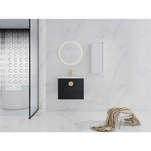 Mobile Bagno Sospeso da 24 Pollici con Lavabo in Ceramica e Ante a Chiusura Ammortizzata 00112WH 06324BCT Combinazione Armadietto (KD) - Product Image 2