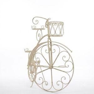 Support de plantes vintage en fer forgé, 1 niveau, revêtement poudré, écologique, support de pot de fleurs circulaire en métal pour jardin extérieur - Product Image 2