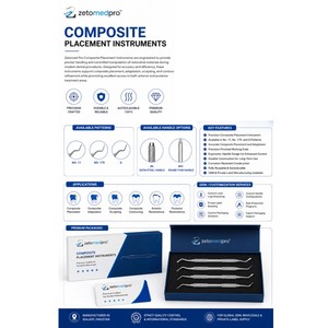 Instrument de pose de composite dentaire de qualité supérieure en acier inoxydable, instrument de restauration OEM Zetomed Pro - Product Image 2