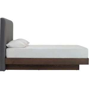 Lit plateforme en bois de style japonais, taille Queen, avec base flottante et tête de lit capitonnée, cadre de lit, mobilier de chambre à coucher de luxe - Product Image 3