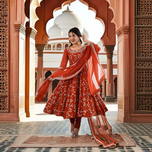 Ensemble Kurta Anarkali de soirée pour femmes, de créateur - Product Image 4