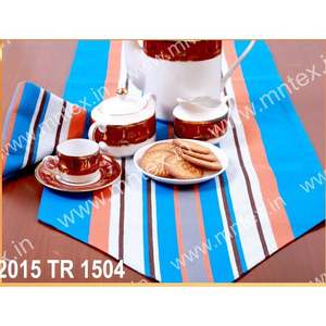 Camino de mesa de mezcla de polialgodón tejido flameado impreso para decoración de temporada Casa de Campo bodas comedor informal hoteles restaurantes - Product Image 1