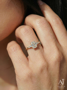 Anillo de Compromiso con Diamante Cultivado en Laboratorio, Corte Esmeralda, Chapado en Oro Rosa, Anillo de Boda de Lujo para Mujer, Certificado IGI, Joyería Vintage - Product Image 3