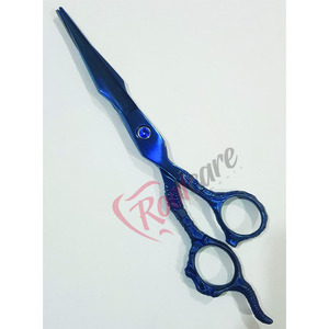 Dragon Blue Top Stainless Steel Hair Scissor <b>Set</b> Home Use <b>Barber</b> Haircut Kit Thinning Cutting Scissors Right-Handed Blue Plasma - Product Image 2