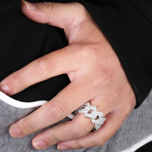 Uniquely Crafted Luxury Hip Hop <b>Sterling</b> <b>Silver</b> Moissanite Engagement Wedding <b>Eternity</b> Band <b>Ring</b> Diamonds Stylish Statement - Product Image 6