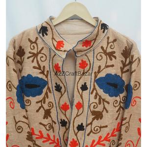 Veste d'hiver en coton brodée à la main, matelassée, à fleurs, avec doublure en coton respirant, pour femme - Product Image 2