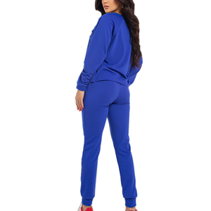 Customized Logo Women's Sweat Suit Winter Season Use Sport Hooded Solid Colors Breathable Quick Dry Casual Fleece Elastic Waist - Product Image 3