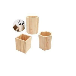 Porte-stylos en bois, meilleur organisateur de bureau en 3 parties, accessoires de bureau créatifs, artisanat naturel - Product Image 6