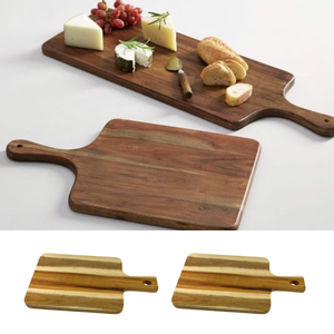 เขียงไม้อะคาเซียพร้อมด้ามจับเขียงไม้เนื้อแข็งบอร์ดเสิร์ฟในครัว - Product Image 3