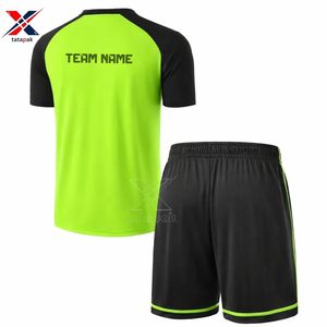 Maillots de football 7V7 légers et respirants pour hommes, col en V, manches courtes, nom et logo personnalisés, 100% polyester, séchage rapide, uniforme - Product Image 2